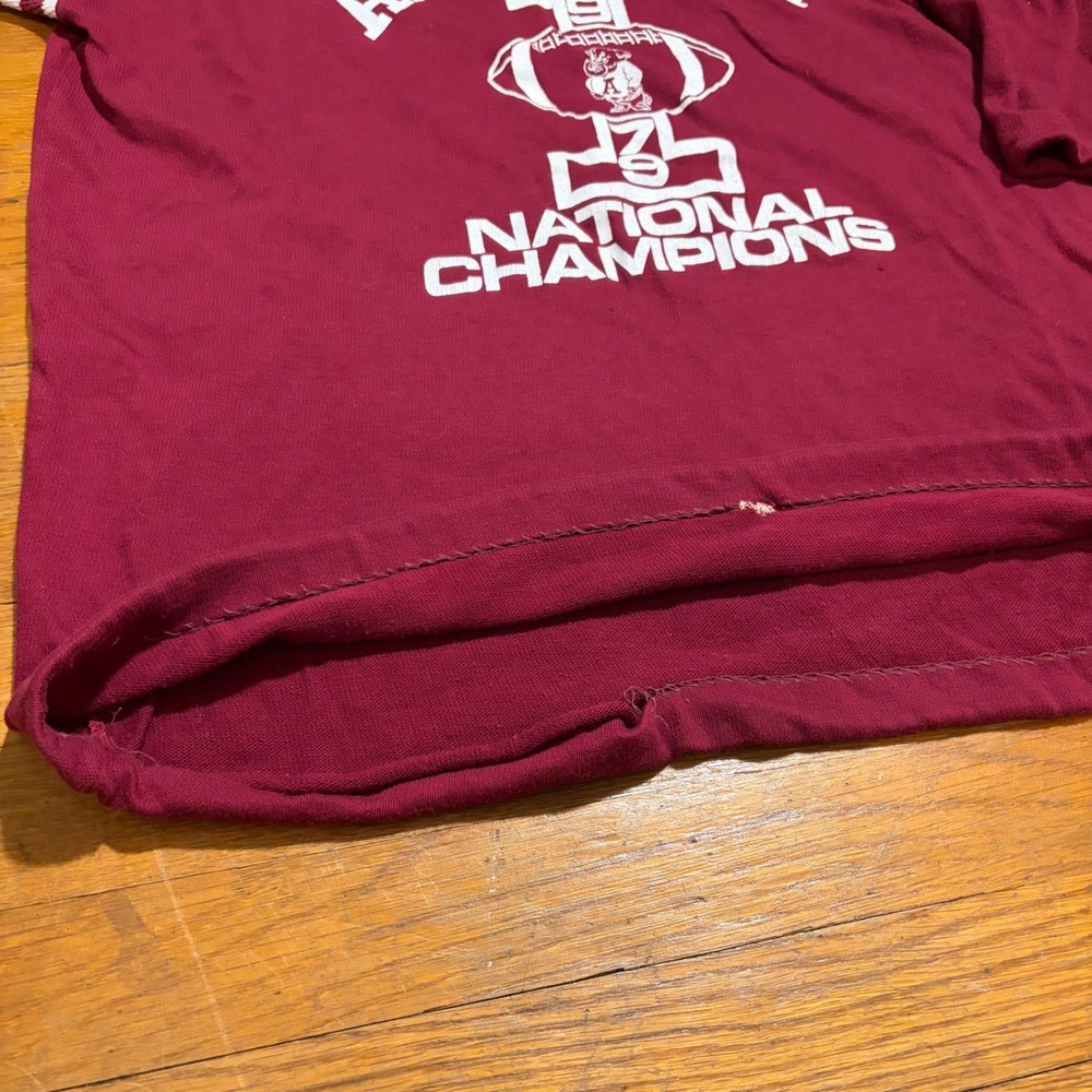 Vintage Alabama 1979 National Champions Football Jersey Shirt Maroon Large Artex - Picture 5 of 8